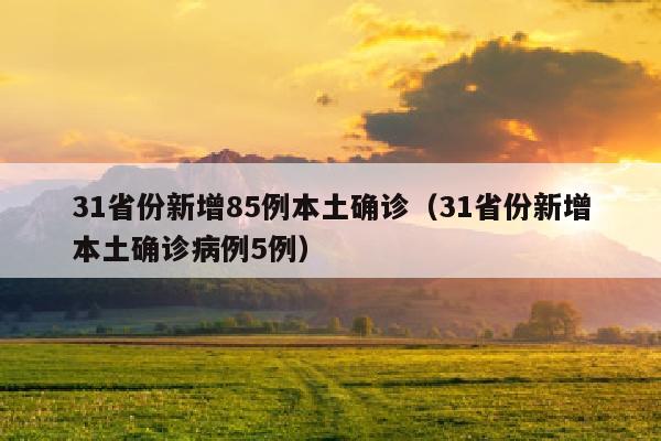31省份新增85例本土确诊(31省份新增本土确诊病例5例)