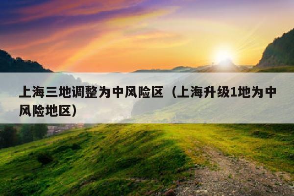 上海三地调整为中风险区（上海升级1地为中风险地区）