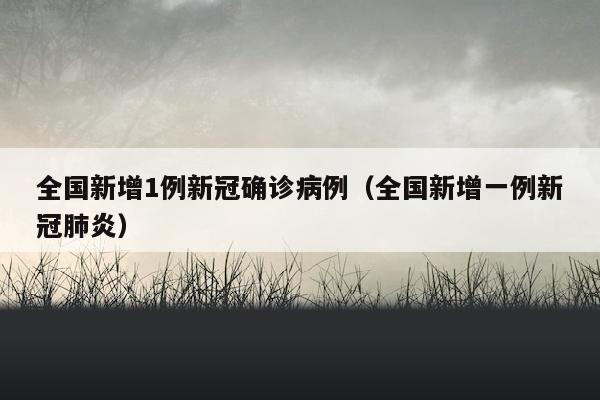 全国新增1例新冠确诊病例（全国新增一例新冠肺炎）