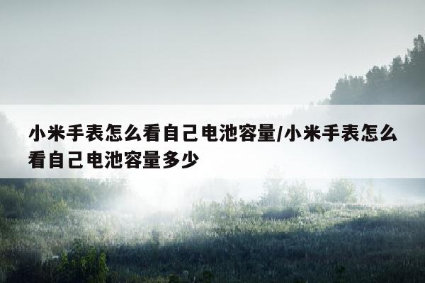小米手表怎么看自己电池容量/小米手表怎么看自己电池容量多少
