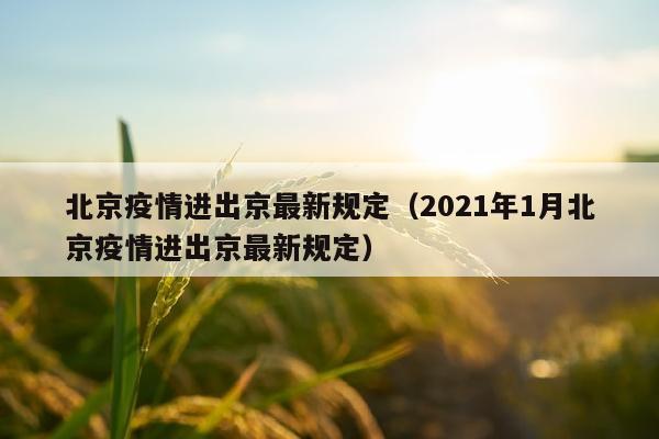 北京疫情进出京最新规定（2021年1月北京疫情进出京最新规定）