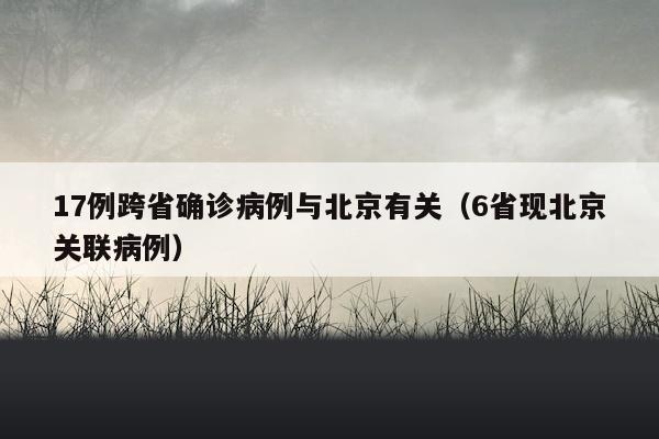 17例跨省确诊病例与北京有关（6省现北京关联病例）