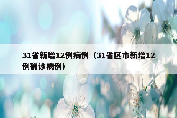 31省新增12例病例（31省区市新增12例确诊病例）