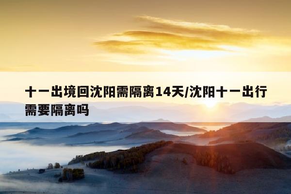 十一出境回沈阳需隔离14天/沈阳十一出行需要隔离吗