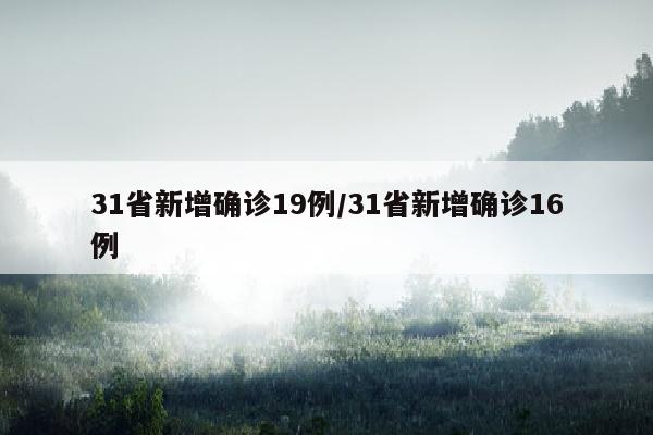31省新增确诊19例/31省新增确诊16例