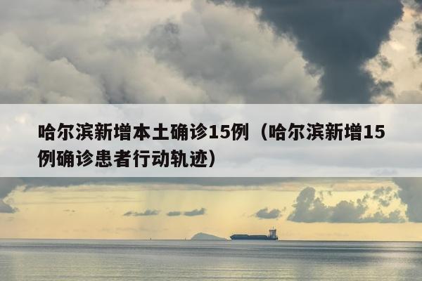 哈尔滨新增本土确诊15例（哈尔滨新增15例确诊患者行动轨迹）