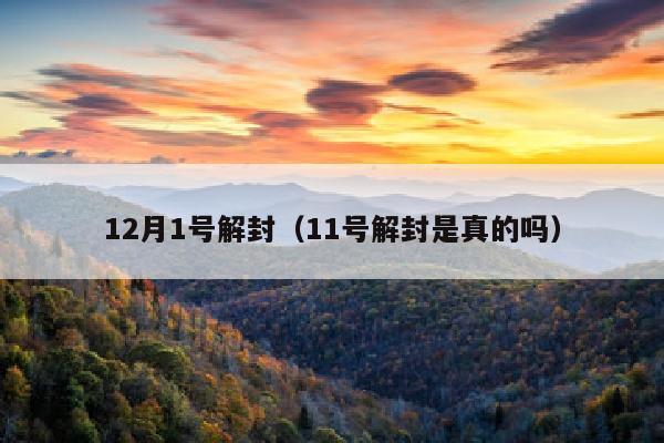 12月1号解封（11号解封是真的吗）