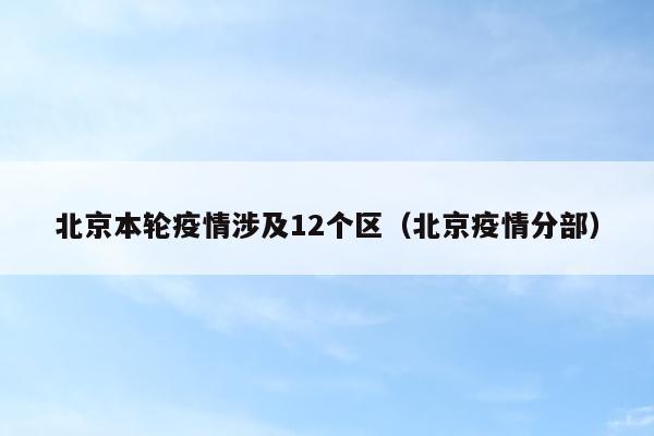 北京本轮疫情涉及12个区（北京疫情分部）