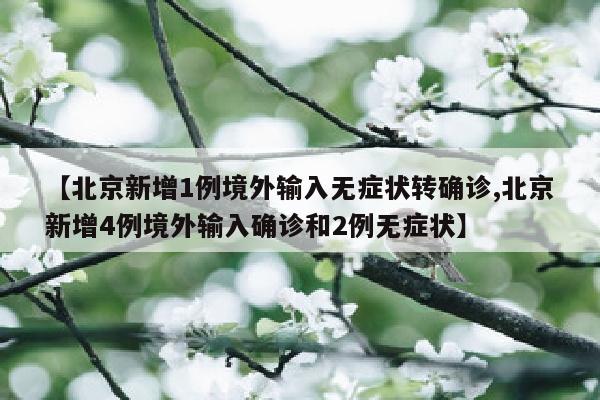 【北京新增1例境外输入无症状转确诊,北京新增4例境外输入确诊和2例无症状】