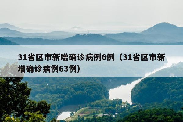 31省区市新增确诊病例6例（31省区市新增确诊病例63例）