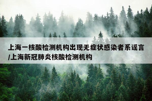 上海一核酸检测机构出现无症状感染者系谣言/上海新冠肺炎核酸检测机构