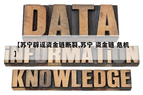 【苏宁辟谣资金链断裂,苏宁 资金链 危机】