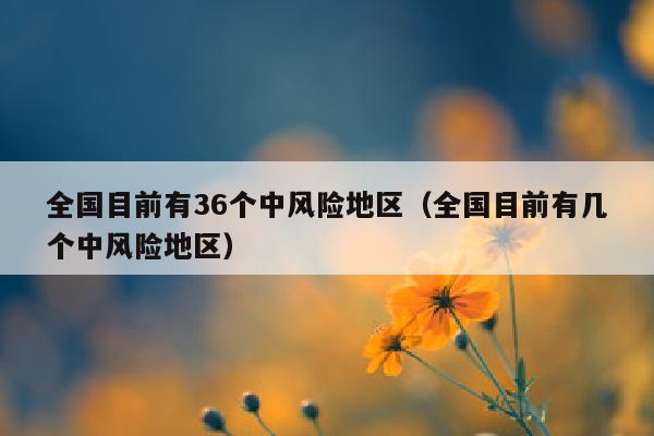 全国目前有36个中风险地区（全国目前有几个中风险地区）