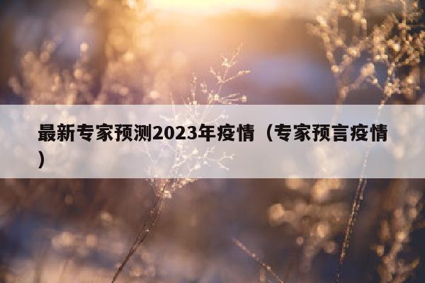最新专家预测2023年疫情（专家预言疫情）