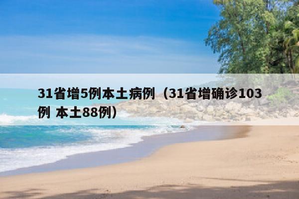 31省增5例本土病例（31省增确诊103例 本土88例）