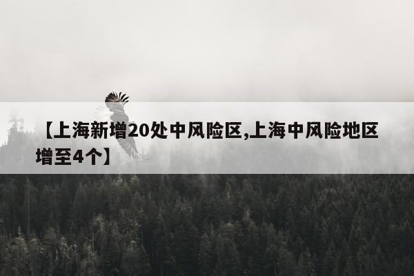 【上海新增20处中风险区,上海中风险地区增至4个】