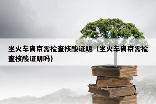 坐火车离京需检查核酸证明（坐火车离京需检查核酸证明吗）