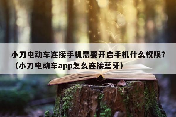 小刀电动车连接手机需要开启手机什么权限？（小刀电动车app怎么连接蓝牙）