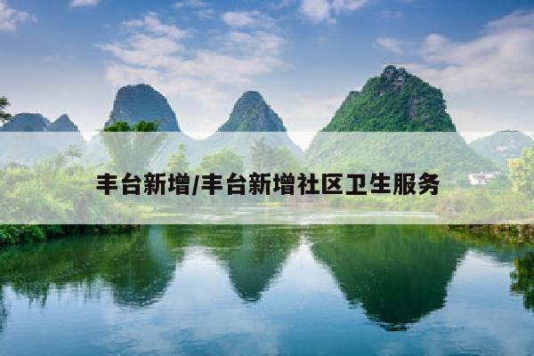 丰台新增/丰台新增社区卫生服务